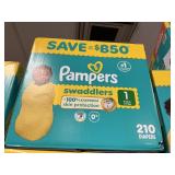 Pampers 210 diapers size 1