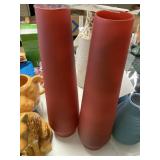 2-Tall red vases