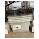 5 ct Clear totes -gray liods