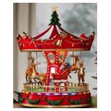 Prelit musical carousel