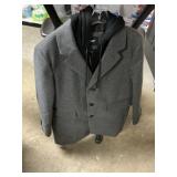 DKNY mens dress coat w/ hood L