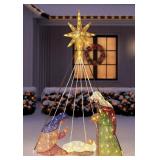 Pre-lit 6ft twinkling nativity scene