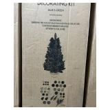 Pre-lit 32in Mini tree decorating kit blue & green