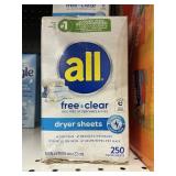 All dryer sheets 250ct