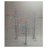 Set of 3 pre-lit blossom trees