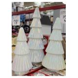 Pre-lit Iridescent glass trees