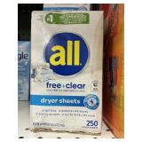 All dryer sheets 250ct