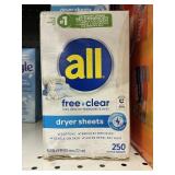 All dryer sheets 250ct