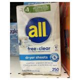 All dryer sheets 250ct