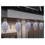 8- Function LED jumbo C9 lights 5 ct cool white