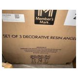 Set of 3 decorative resin angels