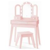 Vanity set w/ lights pink