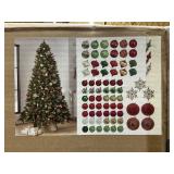 Shatterproof ornament coll 76ct red& green