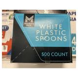 White plastic spoons 500 ct