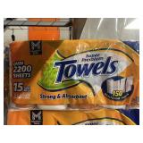 paper towels 15 mega rolls