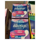 Always liners 2-240 ct