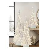 Pre-lit set of 3 Iridescent topiaries