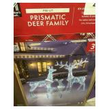 Pre-lit prismatic deer family
