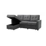 Kylie storage sofa sectional gray 2 box set