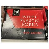 White plastic forks 600ct