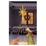 6ft Twinkling nativity scene