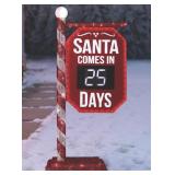 Pre-lit 5ft Santa countdown sign
