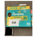 Pampers 210 diapers  size 1