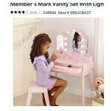 Vanity set w/ lights pink