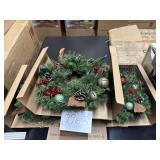 Pre-lit 3 wreath w/ sash ribbon