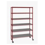 Seville 6-tier HD wire shelving -red