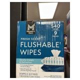 Flushable wipes 540 ct