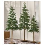 Set of 3 pre-lit alpine trees