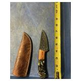 Fixed blade knife handmade Damascus steel