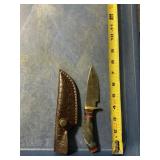 Fixed blade knife handmade Damascus steel