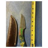 Fixed blade knife handmade Damascus steel