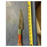 Fixed blade knife handmade Damascus steel