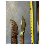 Fixed blade knife handmade Damascus steel