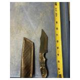 Fixed blade knife handmade Damascus steel