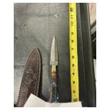 Fixed blade knife handmade Damascus steel