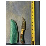 Fixed blade knife handmade Damascus steel