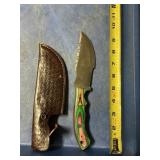 Fixed blade knife handmade Damascus steel