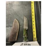 Fixed blade knife handmade Damascus steel