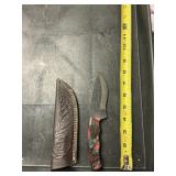 Fixed blade knife handmade Damascus steel