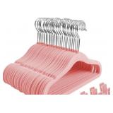 30-pk HD kids velvet hangers -pink