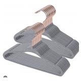 30-pk HD kids velvet hangers -grey
