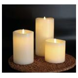 3-pc Moving flame LED wax candles