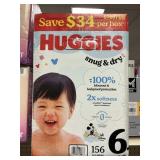 Huggies 156 diapers size 6
