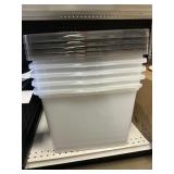 5 ct Clear totes w/ gray lids