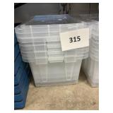 Clear totes & lids 4 totes 3 lids