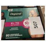 Depend XL 80 womens underwear